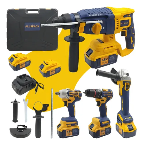 Kit 4 em 1: Furadeira, Esmerilhadeira, Martelo e Chave de Impacto