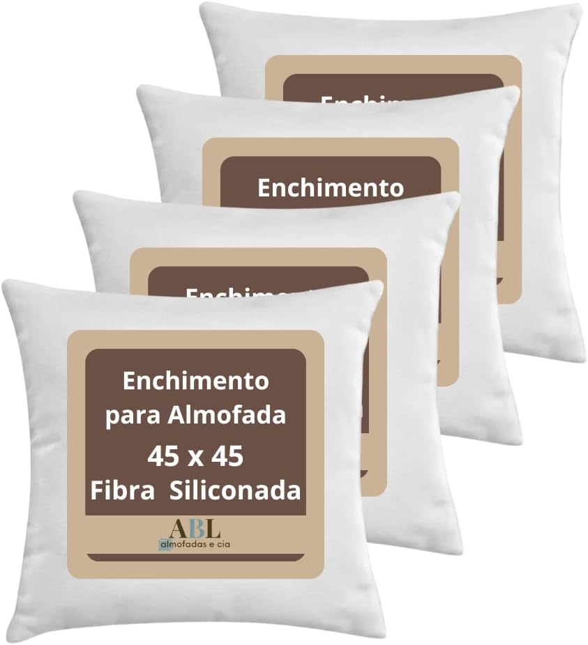 Kit 4 Enchimentos Almofada 45x45 Fibra Siliconada — Vale a Pena?