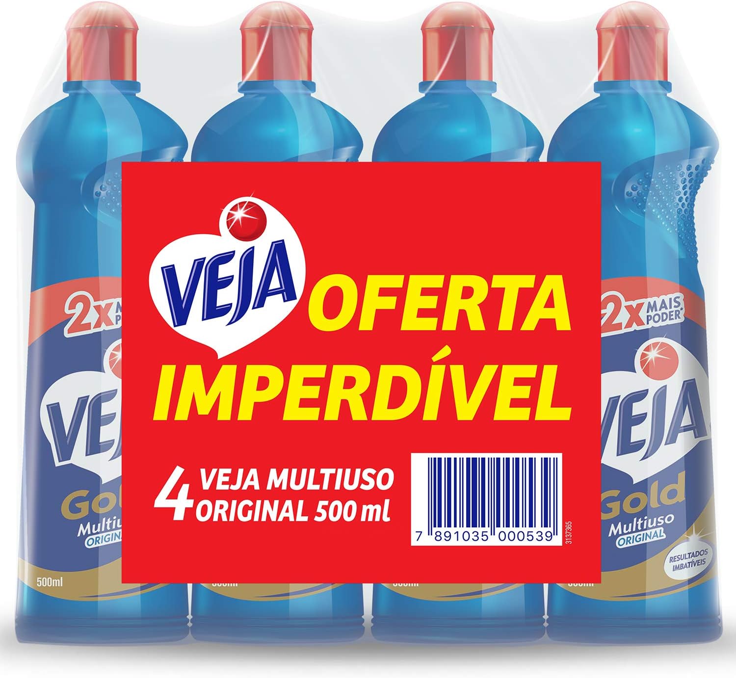 Kit com 4 Limpadores Veja Gold Multiuso Original 500ml