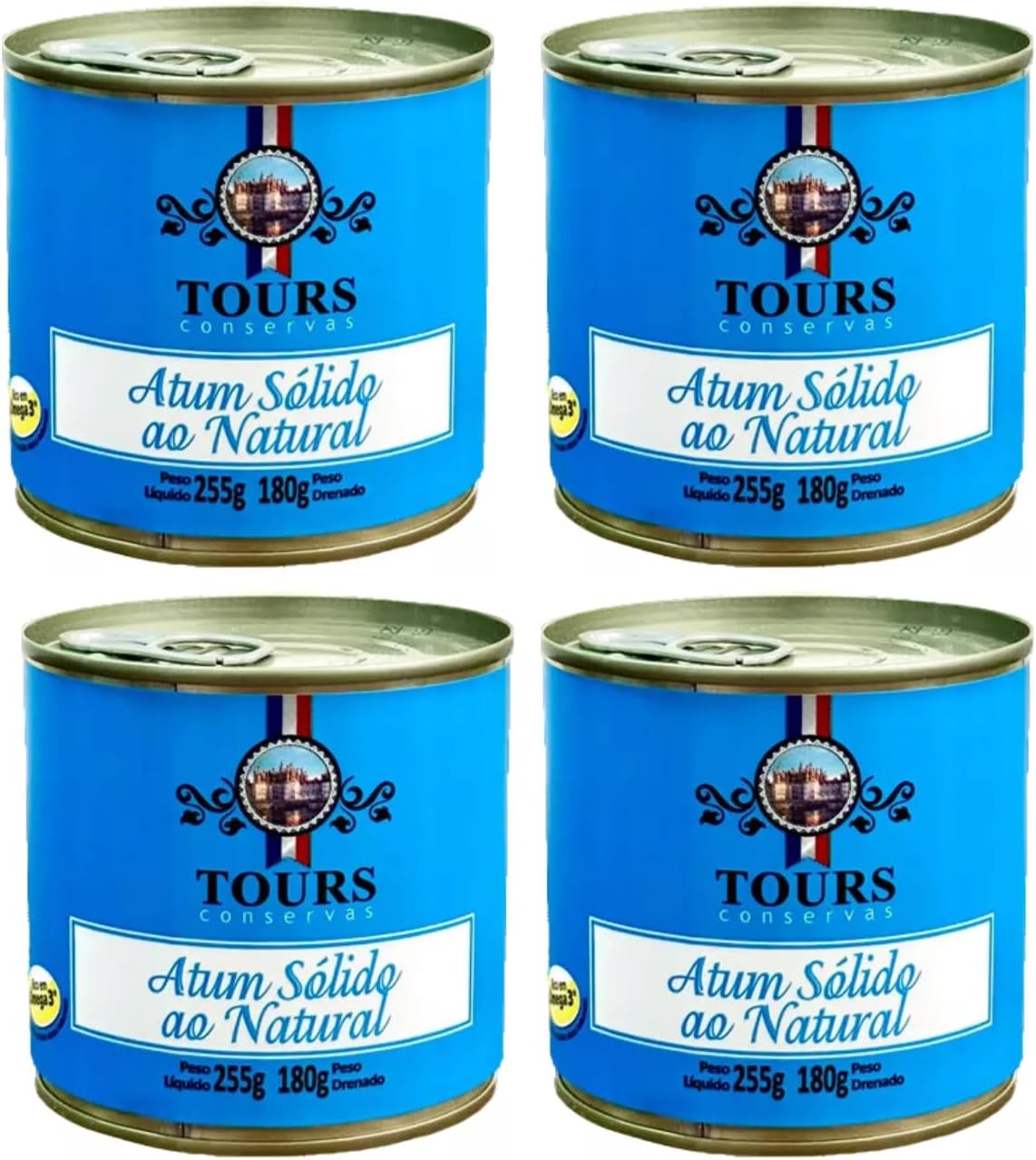 Kit 4x Atum Sólido ao Natural Tours Conservas 255g