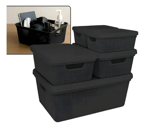 Kit 5 Caixas Organizadoras Multiuso: Organização Completa para Casa