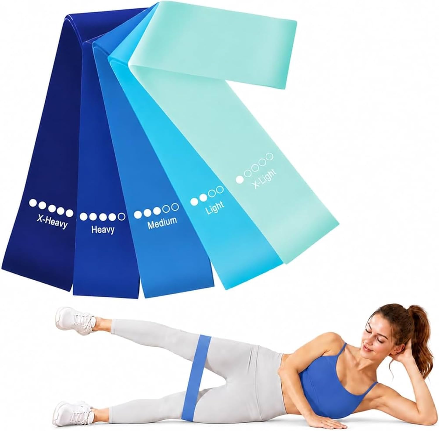 Kit 5 Mini Bands Elástico para Exercício: 5 Níveis de Intensidade
