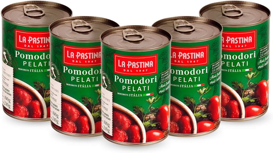 Kit 5 Tomate Pelati Italiano 400g La Pastina