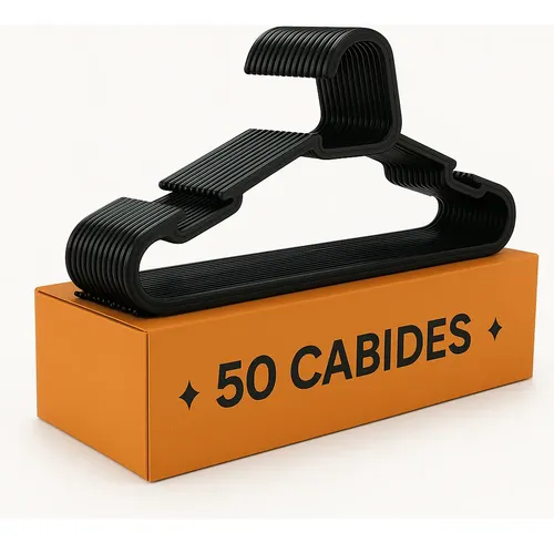 Kit 50 Cabides Adulto Preto Reforçado Organizador Combate