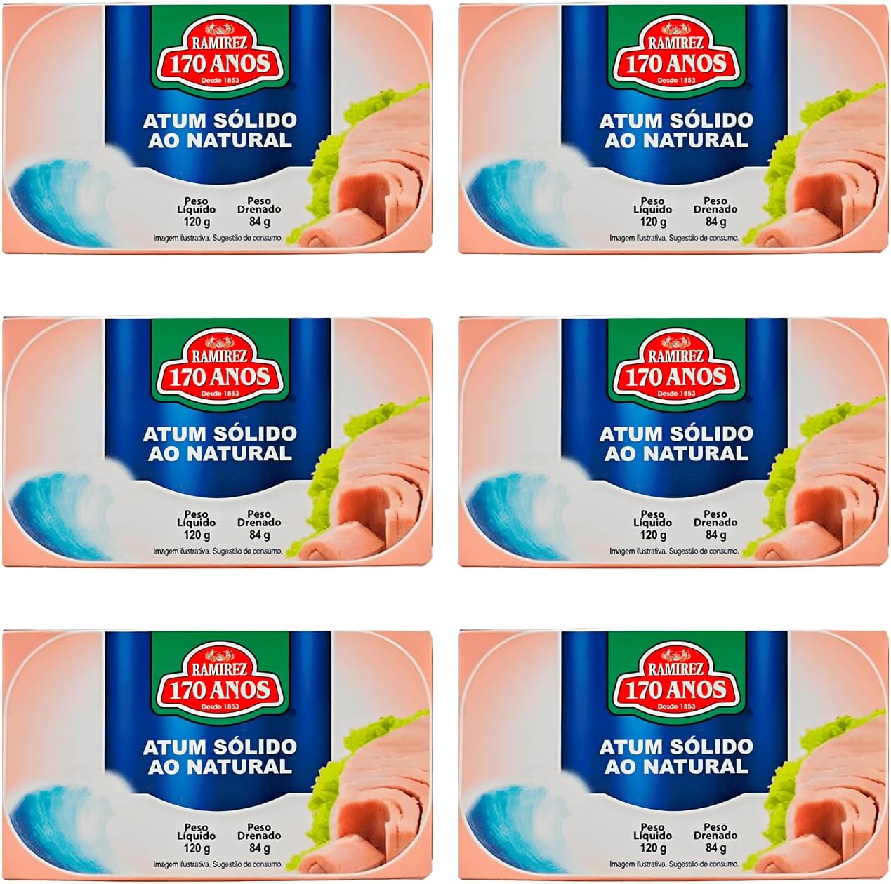 Kit 6x Atum em Lata em Água ao Natural Ramirez 120g