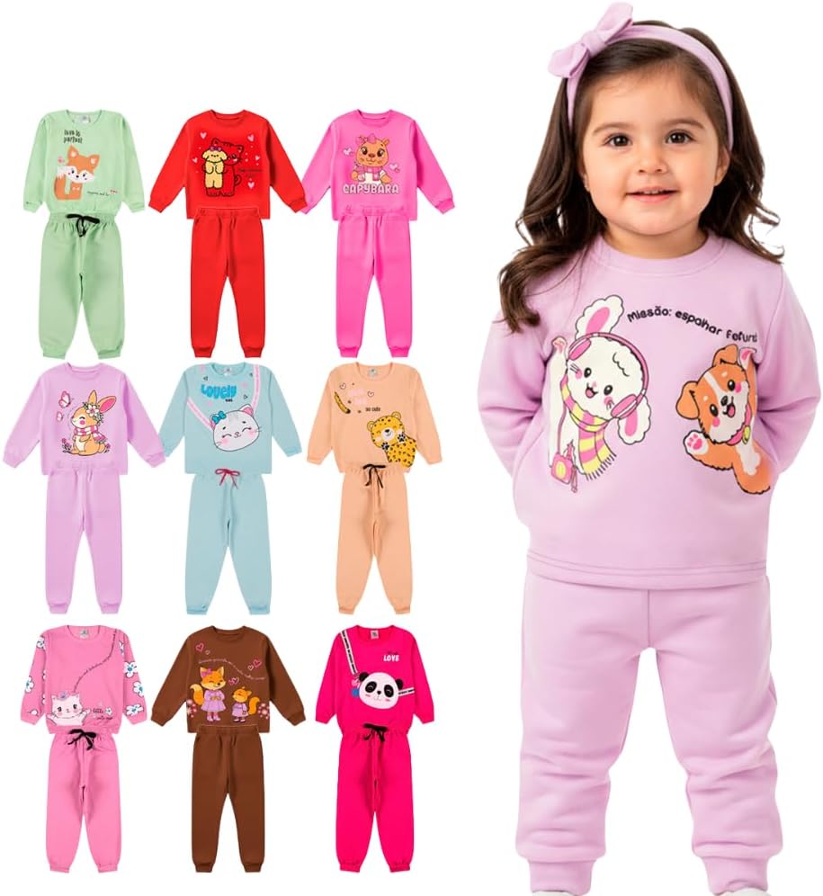Kit 8 Peças Moletom Peluciado Infantil Menina: Conforto e Custo-Benefício