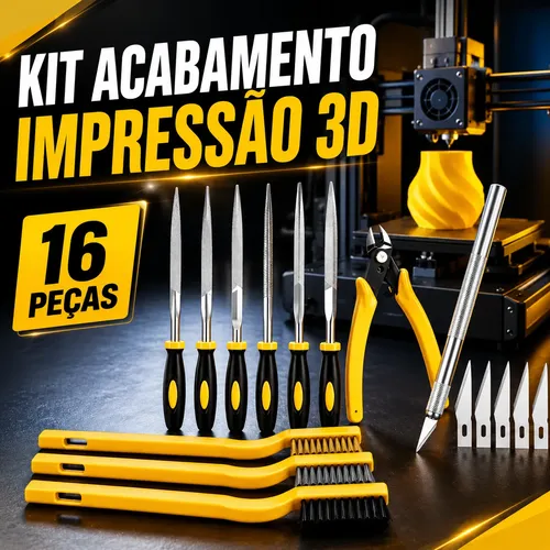 Kit de Acabamento para Impressão 3D com 16 Peças