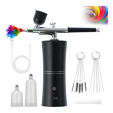 Kit Aerógrafo Recarregável com Mini Compressor Sem Fio
