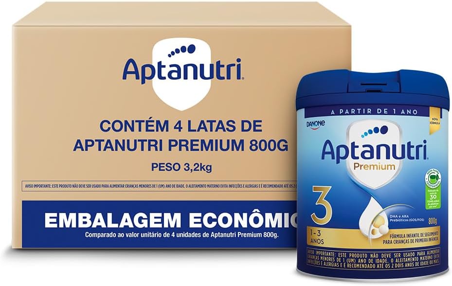 Kit Aptanutri Premium 3: Fórmula Infantil com 4 Unidades de 800g