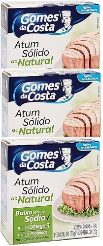 Kit Atum Sólido Natural com Baixo Sódio Gomes da Costa 3 Unidades