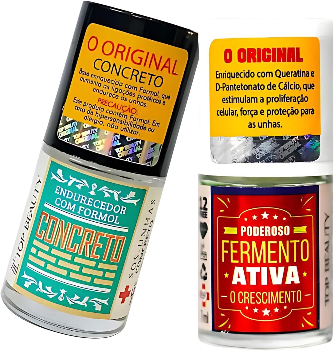 Kit Base Concreto e Fermento Top Beauty SOS Unhas