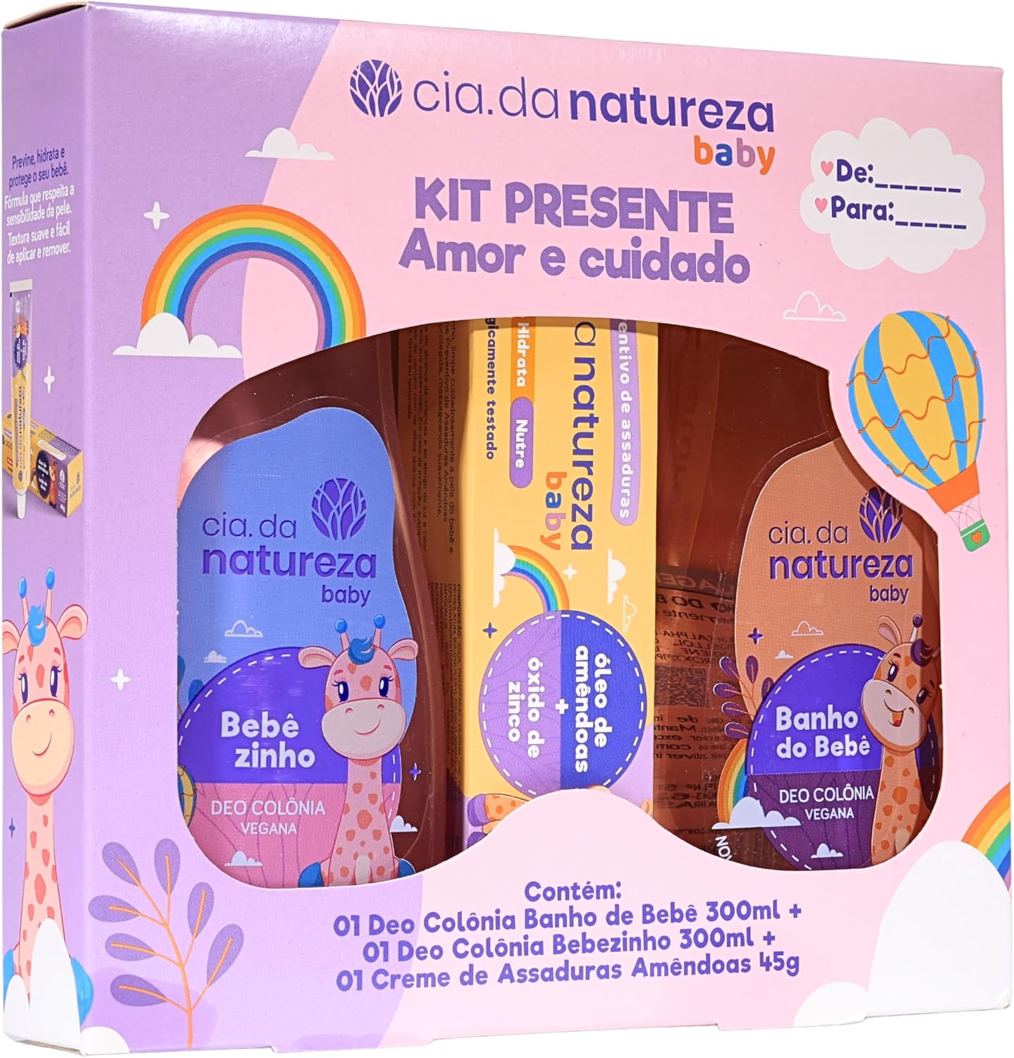 Kit Cia. da Natureza Primeiros Passos: Colônias e Creme de Assaduras
