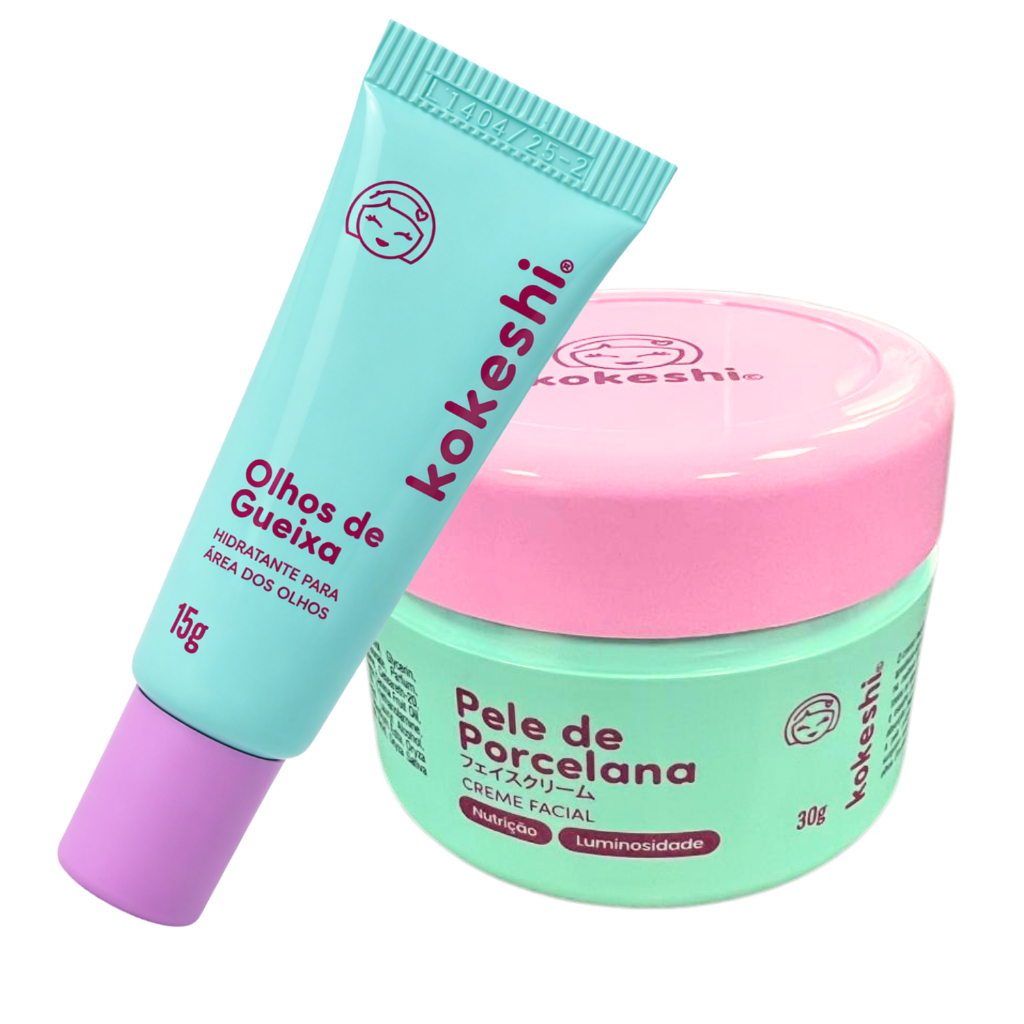 Kit Renovador Facial Kokeshi: Pele de Porcelana e Olhos Gueixa