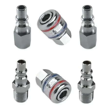 Kit Conector de Engate Rápido com 6 Peças para Ar Comprimido