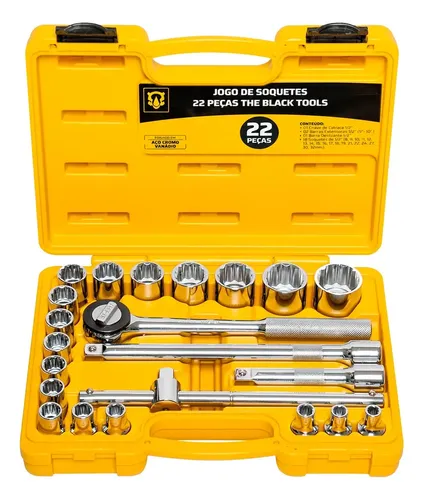 Kit de Ferramentas Manuais Chave Catraca 1/2 BCS022 The Black Tools