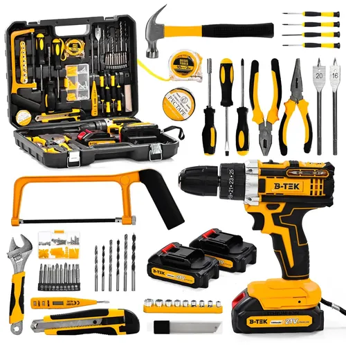 Kit Ferramentas e Furadeira de Impacto B-Tek BT-658 com 120 Peças