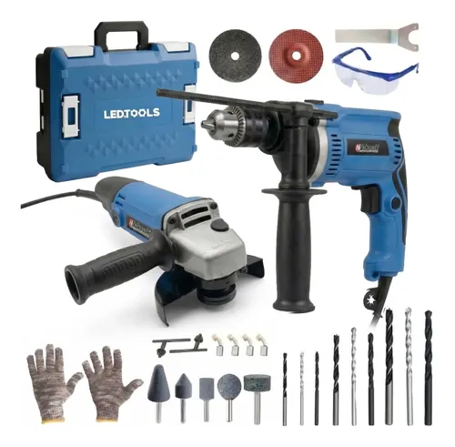 Kit Ferramentas 2 em 1: Furadeira de Impacto e Esmerilhadeira 900w