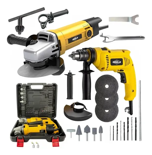 Kit Ferramentas 220V: Furadeira Parafusadeira e Esmerilhadeira