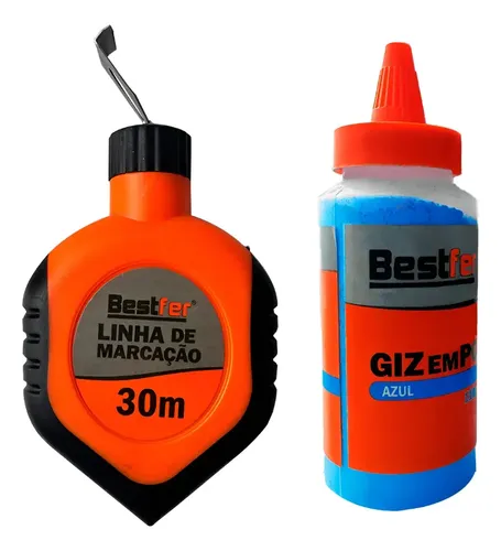 Kit Gesseiro Completo: Linha de Marcação e Giz em Pó
