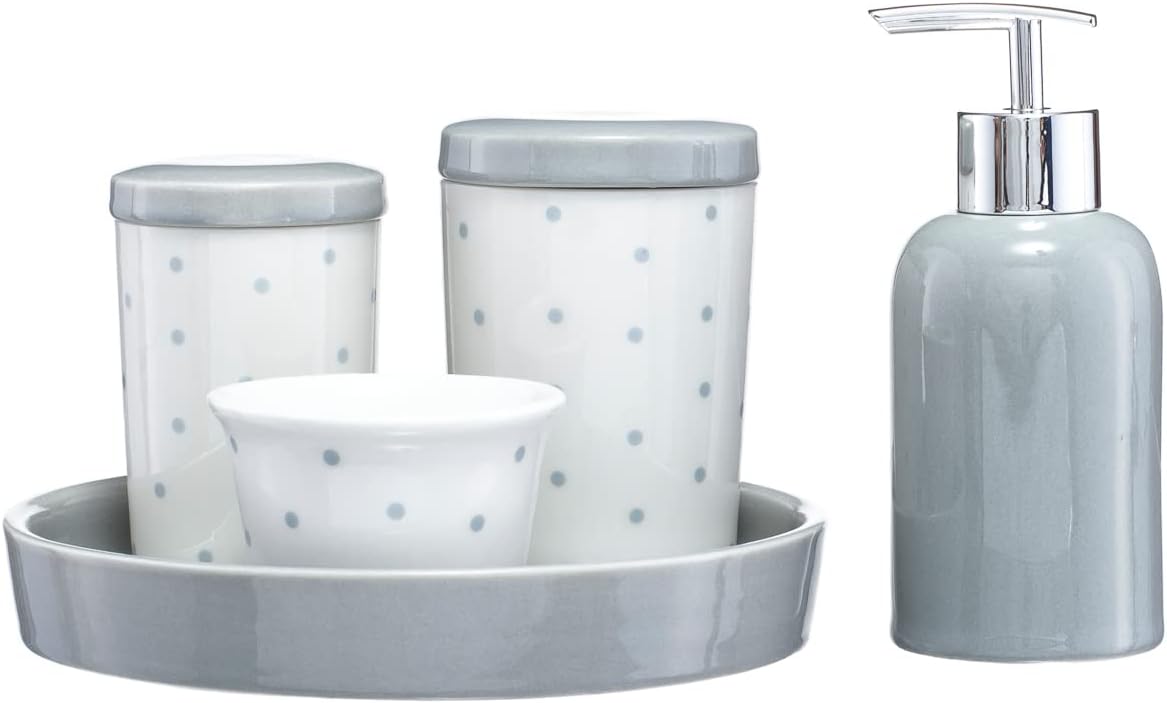 Kit Higiene Bebê Infantil com 5 Peças para Banheiro e Quarto