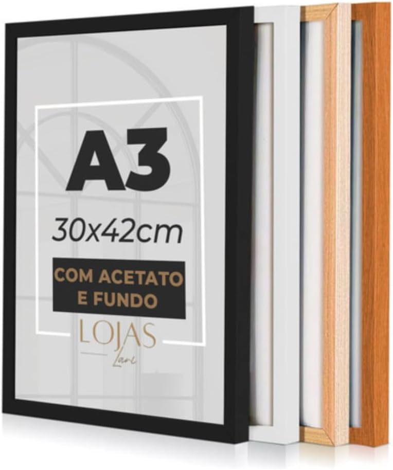 Kit Moldura A3 30x42cm com Acetato para Diplomas e Posters