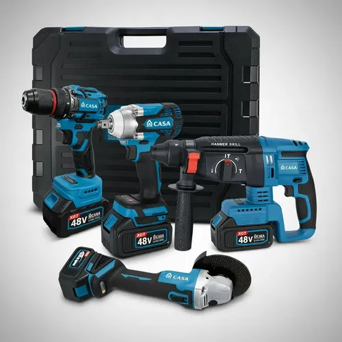 Kit Multi Ferramentas 4 Em 1 com Motor Brushless e 2 Baterias