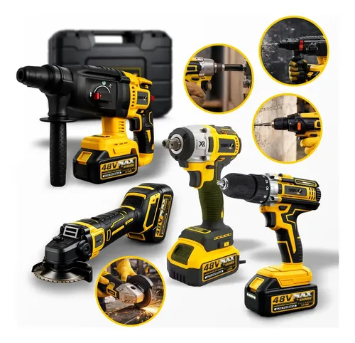 Kit Multi Ferramentas 4 em 1 Sem Fio Simake 48V com 2 Baterias