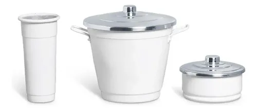 Kit Organizador de Pia Alumínio Branco 3 Peças JHS