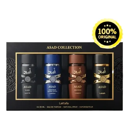 Kit Perfumes Asad Collection Masculino Lattafa: 4 Miniaturas Importadas