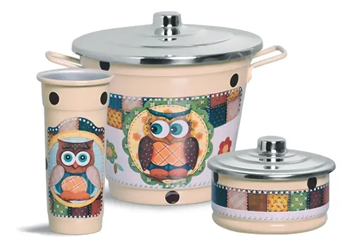 Kit Pia Cozinha Porta Detergente e Sabão Bege Corujinha