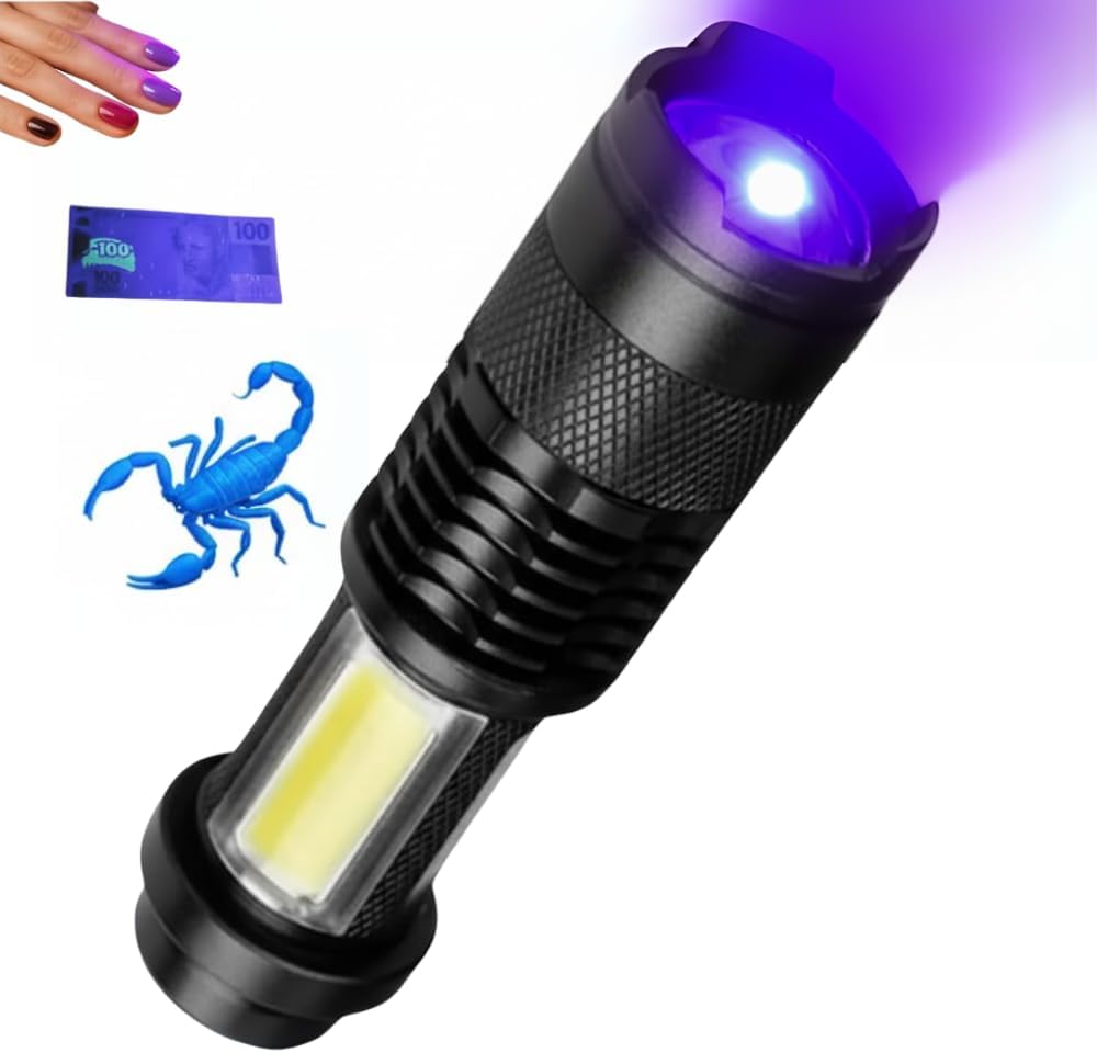 Lanterna LED UV Recarregável: Praticidade para Detecção e Limpeza