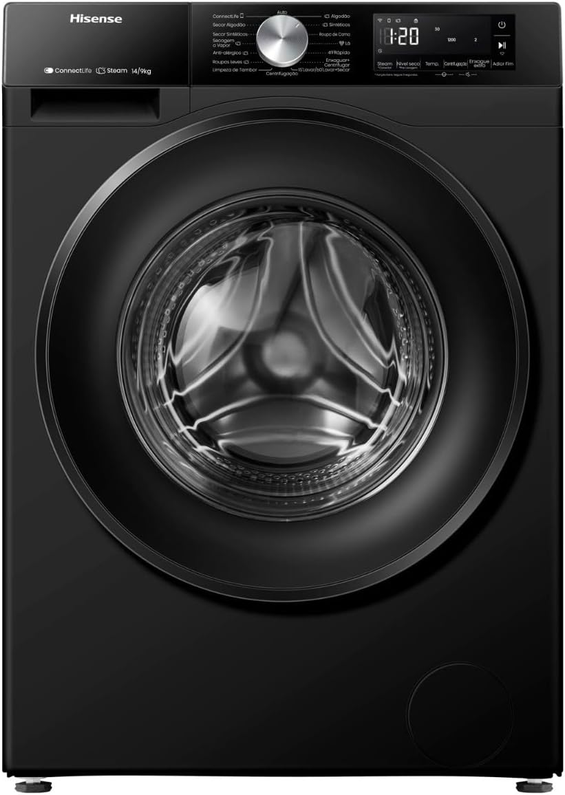Lava e Seca Hisense 3S 14/9 kg Inverter Wi-Fi e Função Steam WD3S1443BB1