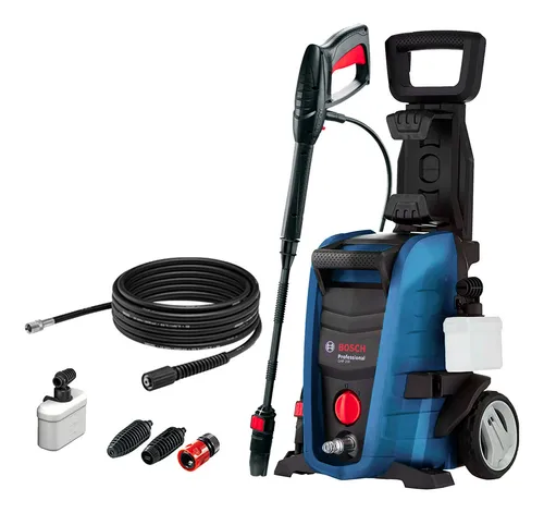 Bosch GHP 200: Potência e Pressão para Limpeza Pesada Lavadora de alta pressão Bosch GHP 200 azul de 1700W e 2000 PSI em ângulo frontal