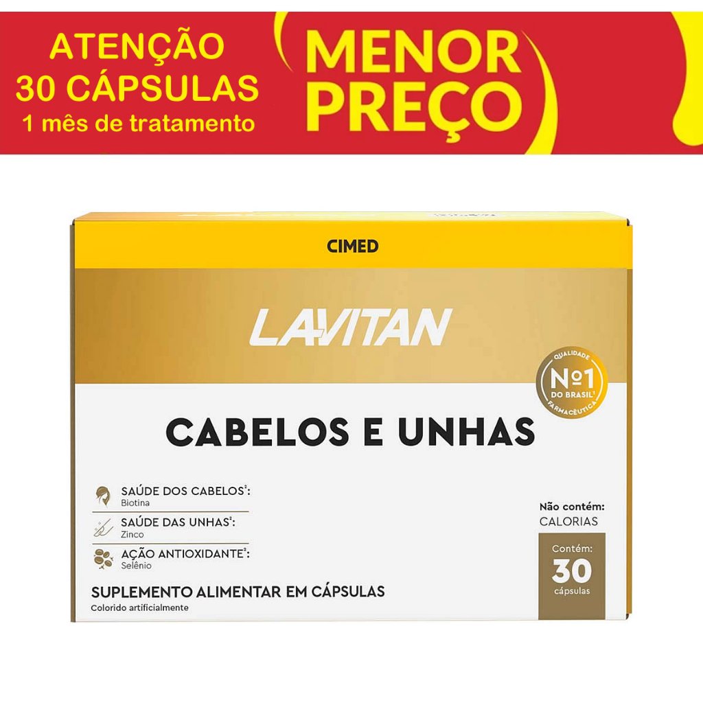 Lavitan Cabelos e Unhas 30 Comprimidos Suplemento Vitamínico