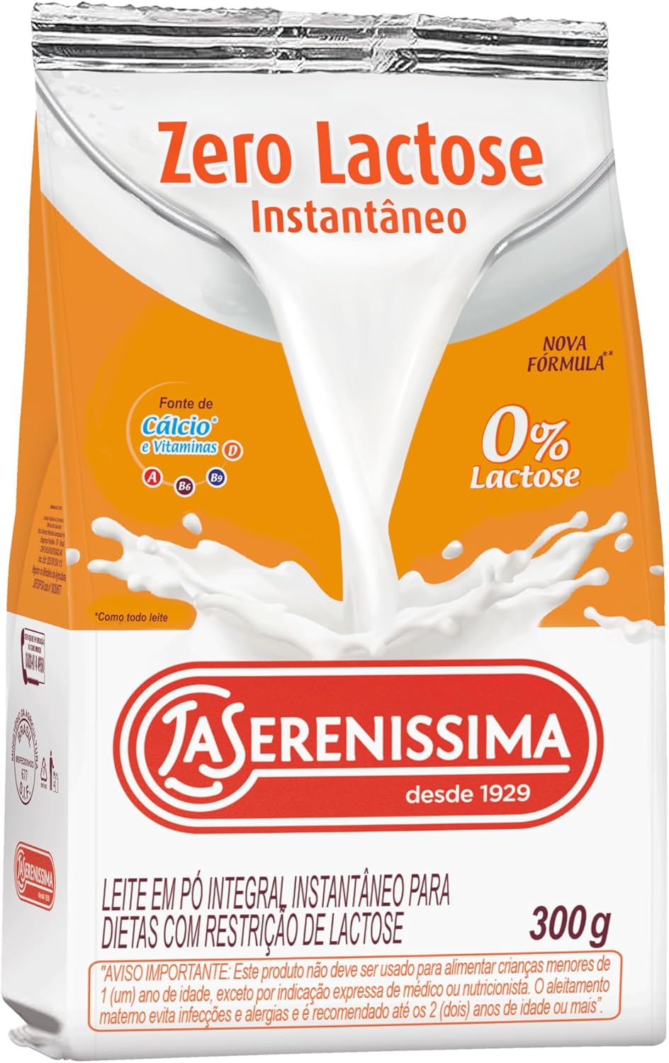 Leite em pó Integral Instantâneo Zero Lactose 300g