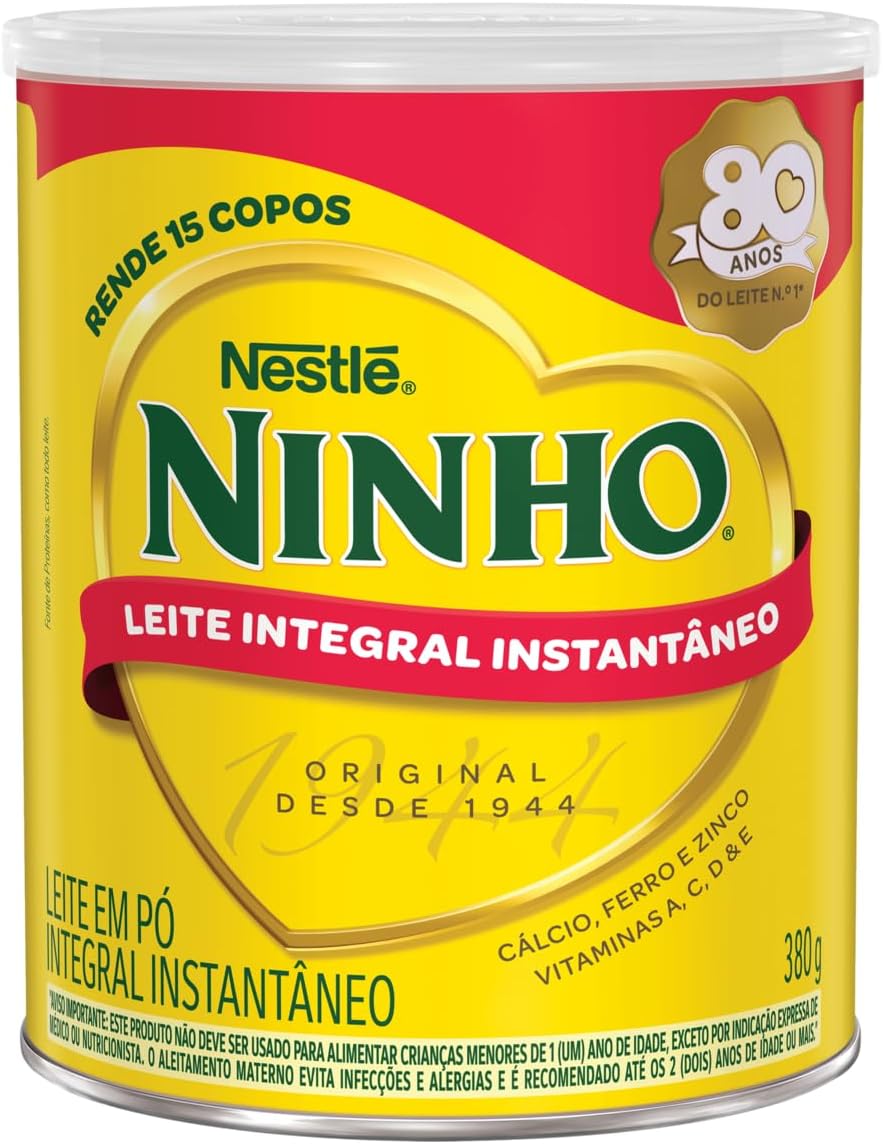 Leite em Pó Integral Ninho Instantâneo Lata 380g