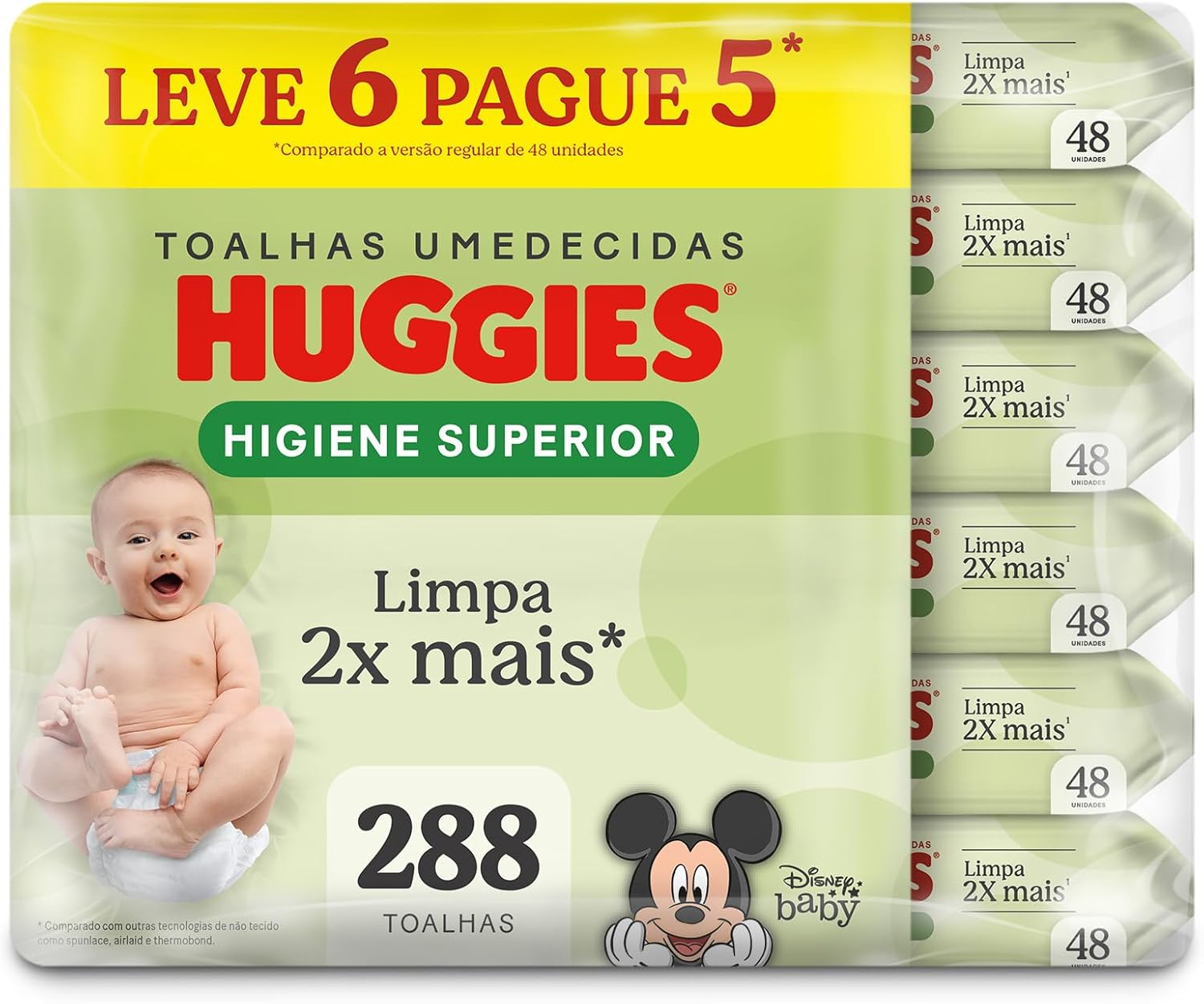 Lenços Umedecidos Huggies Higiene Superior (Combo 6 Pacotes)