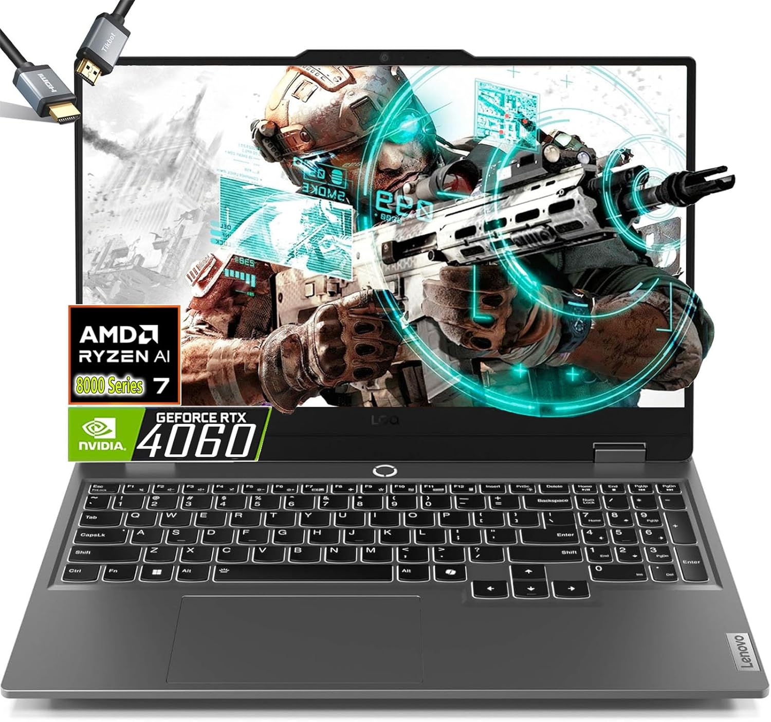 Lenovo LOQ 15.6: Potência com Ryzen 7 8845HS e RTX 4060