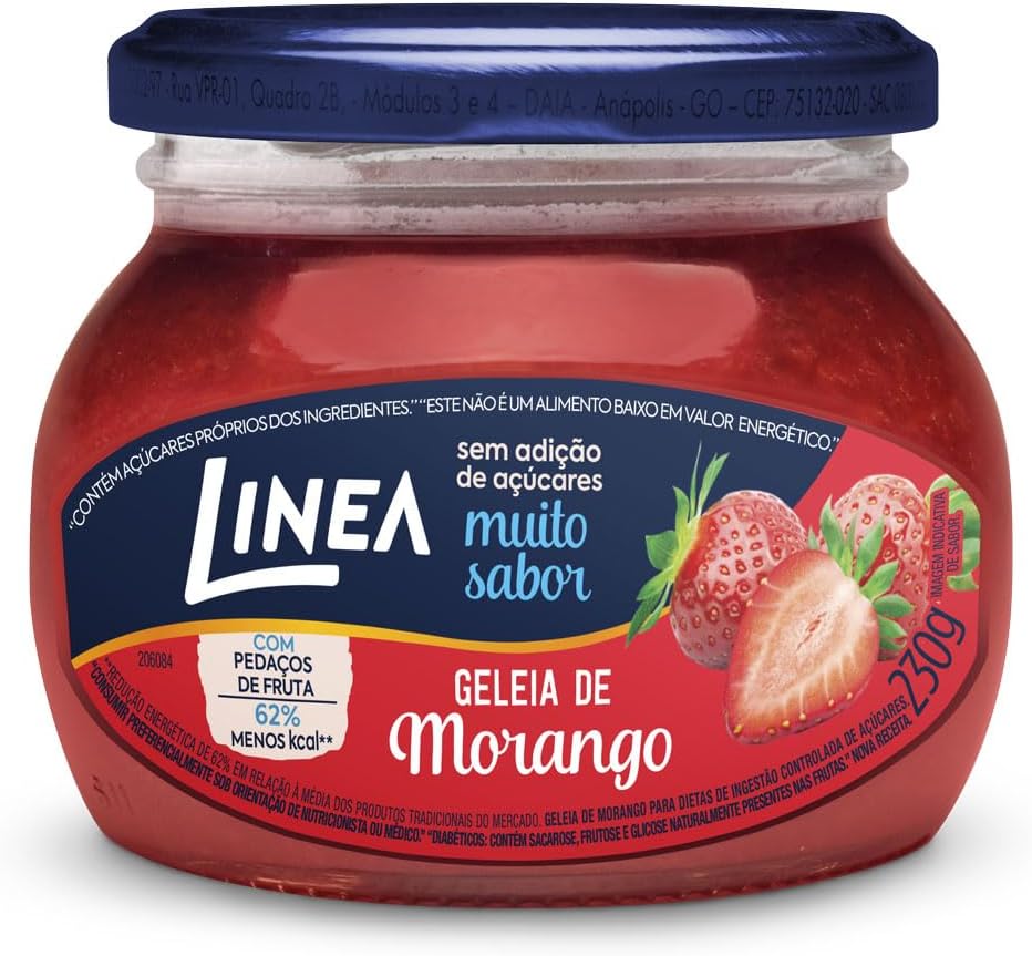 Geleia de Morango Linea 230g: O Clássico Sem Açúcar na Dieta