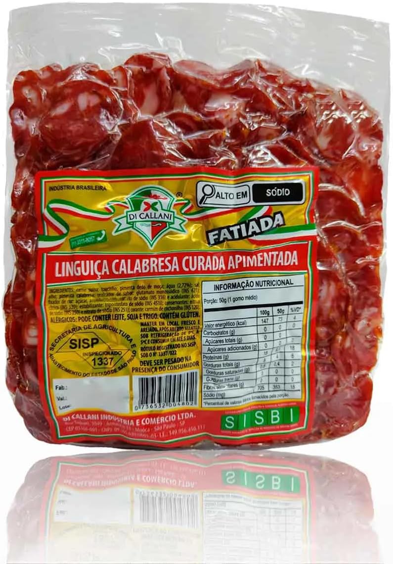 Linguiça Calabresa Curada Fatiada com Pimenta 250g