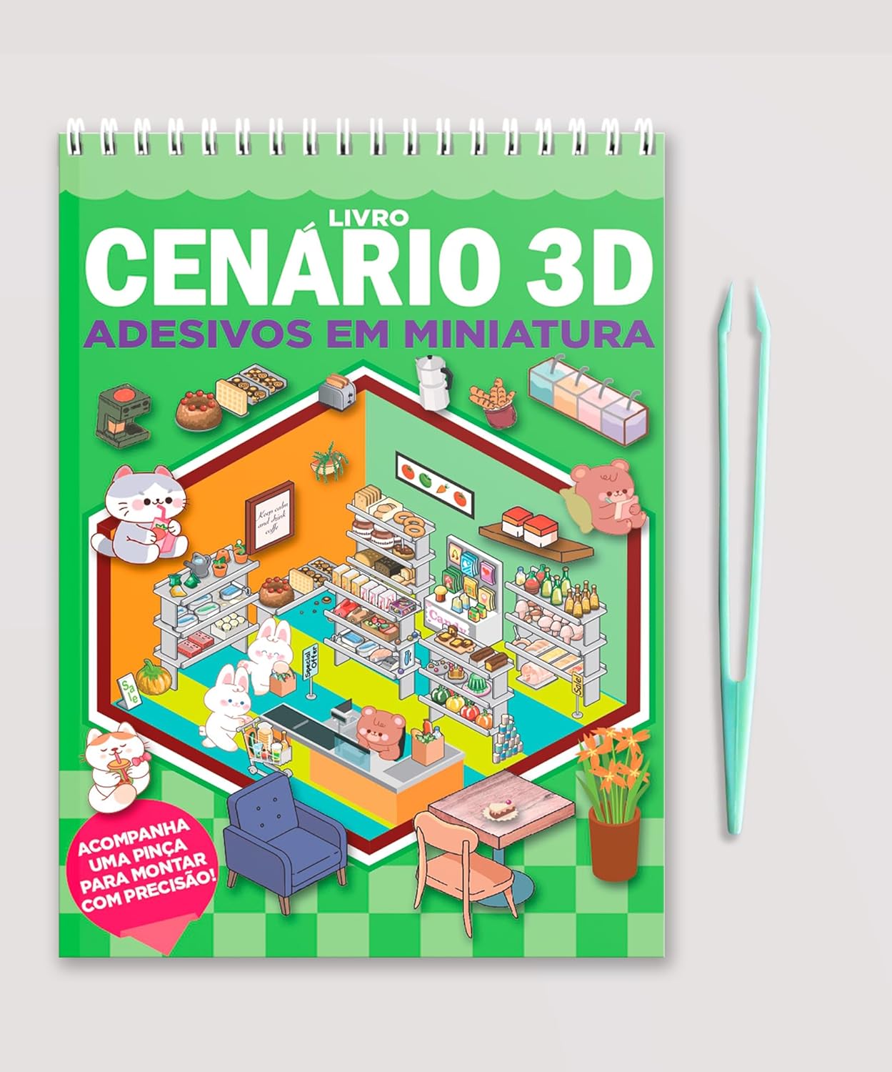 Livro Cenário 3D: Monte Cenários com Adesivos em Miniatura