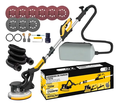Lixadeira de Parede, Teto e Drywall Profissional com LED