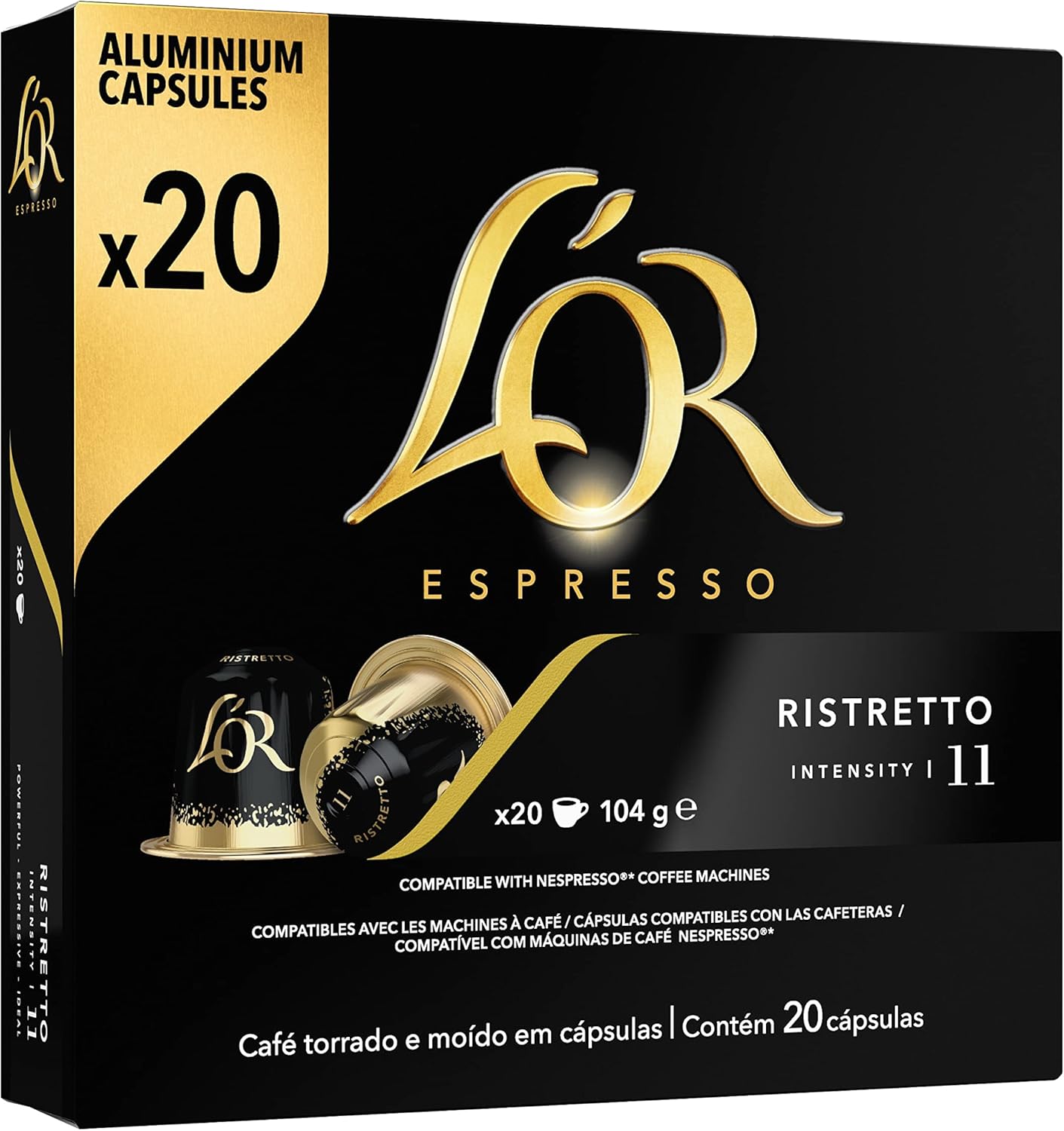 Cápsula de Café L'Or Ristretto - Pack com 20 Unidades