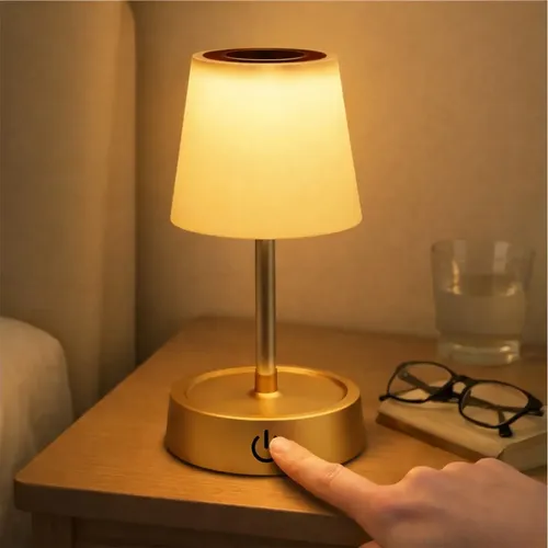 Luminária de Mesa LED Recarregável com Toque e Ajuste de Intensidade