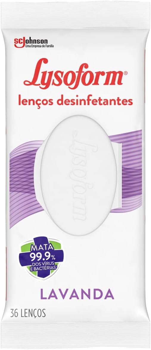 Lysoform Lavanda: Lenço Umedecido Desinfetante com 36 unidades