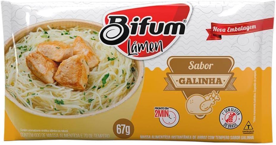 Macarrão de Arroz Bifum Lámen Sabor Galinha Sem Glúten 67g