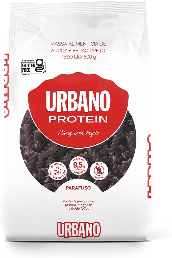 Macarrão Parafuso Urbano de Arroz e Feijão Preto (500g) sem Glúten