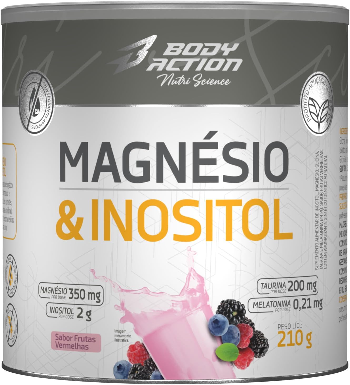 Magnésio e Inositol 210g Bodyaction: Suporte ao Bem-Estar