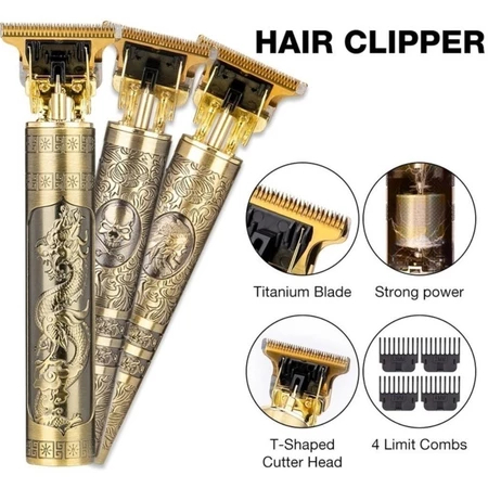 Máquina de Cortar Cabelo e Aparador de Barba Dragão USB Sem Fio