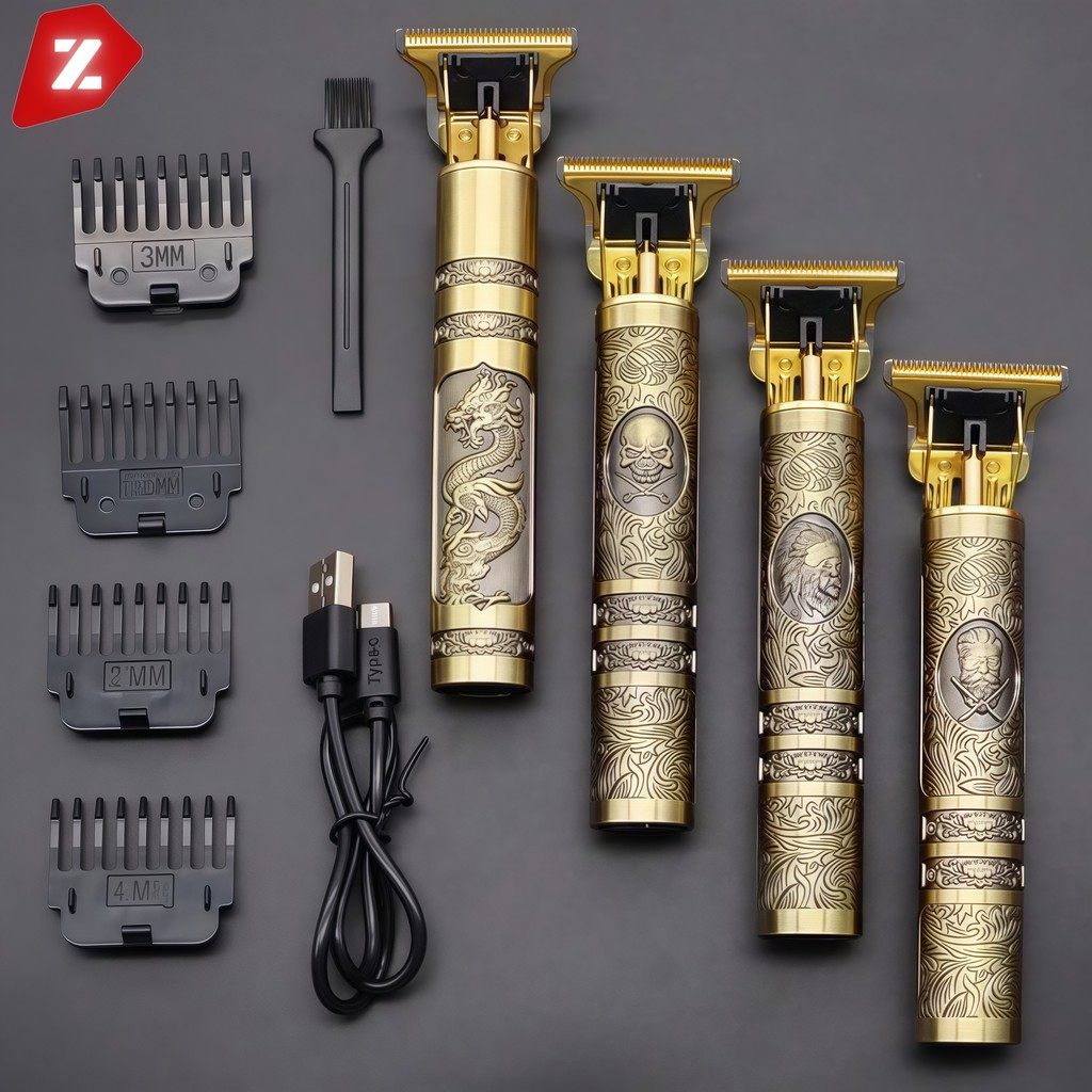 Máquina de Cortar Cabelo e Barba Profissional T9 com Carregamento USB